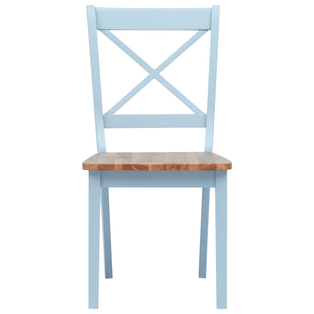 vidaXL Jedálenské stoličky 2 ks, sivé a prírodné, kaučukový masív