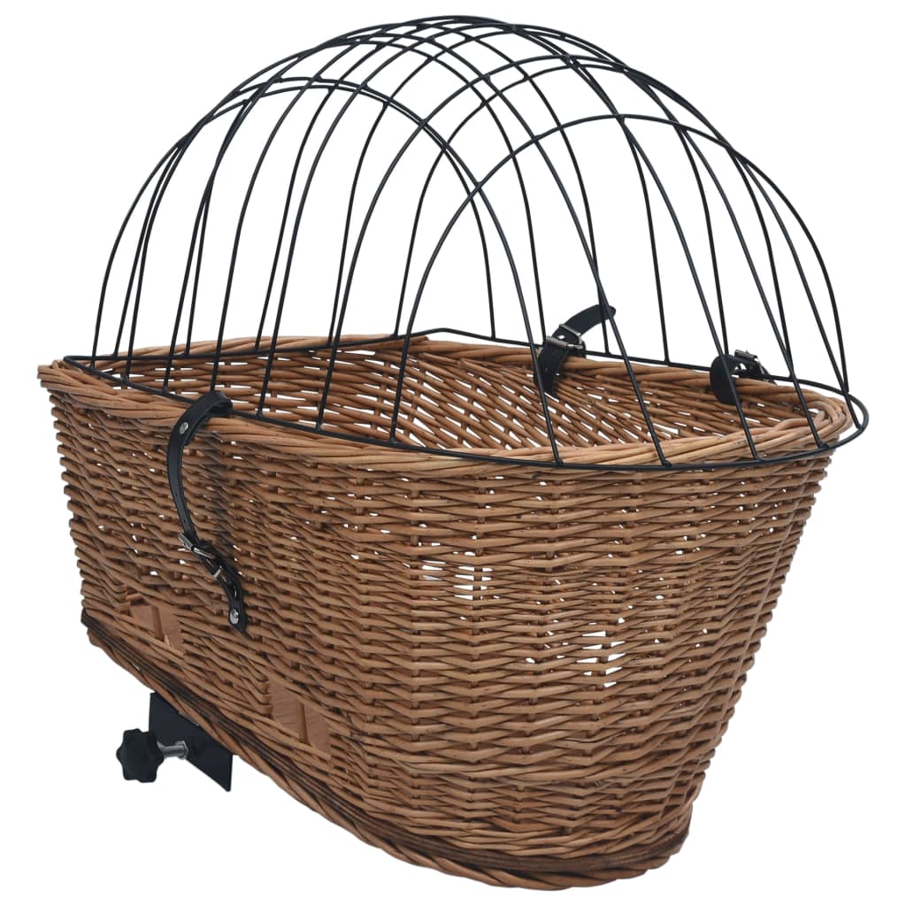 vidaXL Kôš na zadný nosič na bicykel s poťahom 55x31x36 cm prírodná vŕba