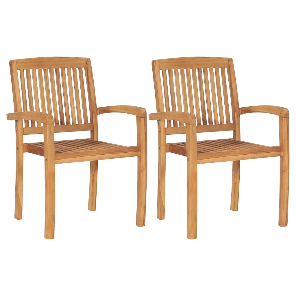 vidaXL Záhradné stoličky 2 ks s bledozelenými podložkami tíkový masív