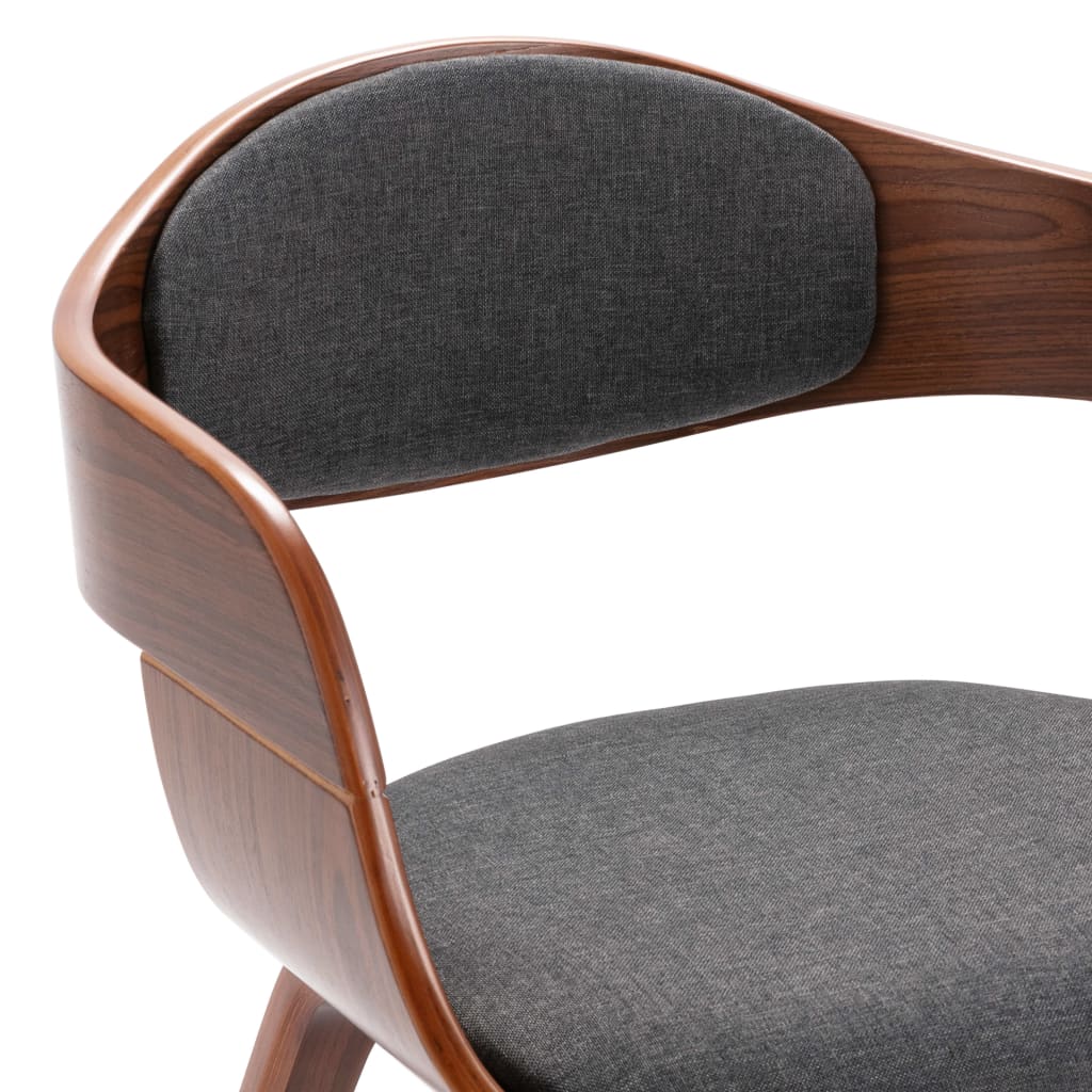 vidaXL Jedálenské stoličky 6 ks ohýbané drevo a sivá látka