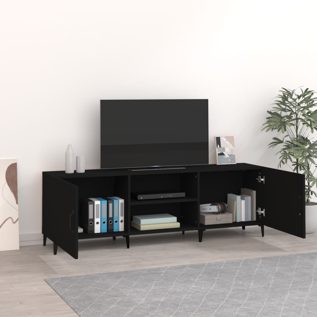 vidaXL TV skrinka, čierna 150x30x50 cm, kompozitné drevo