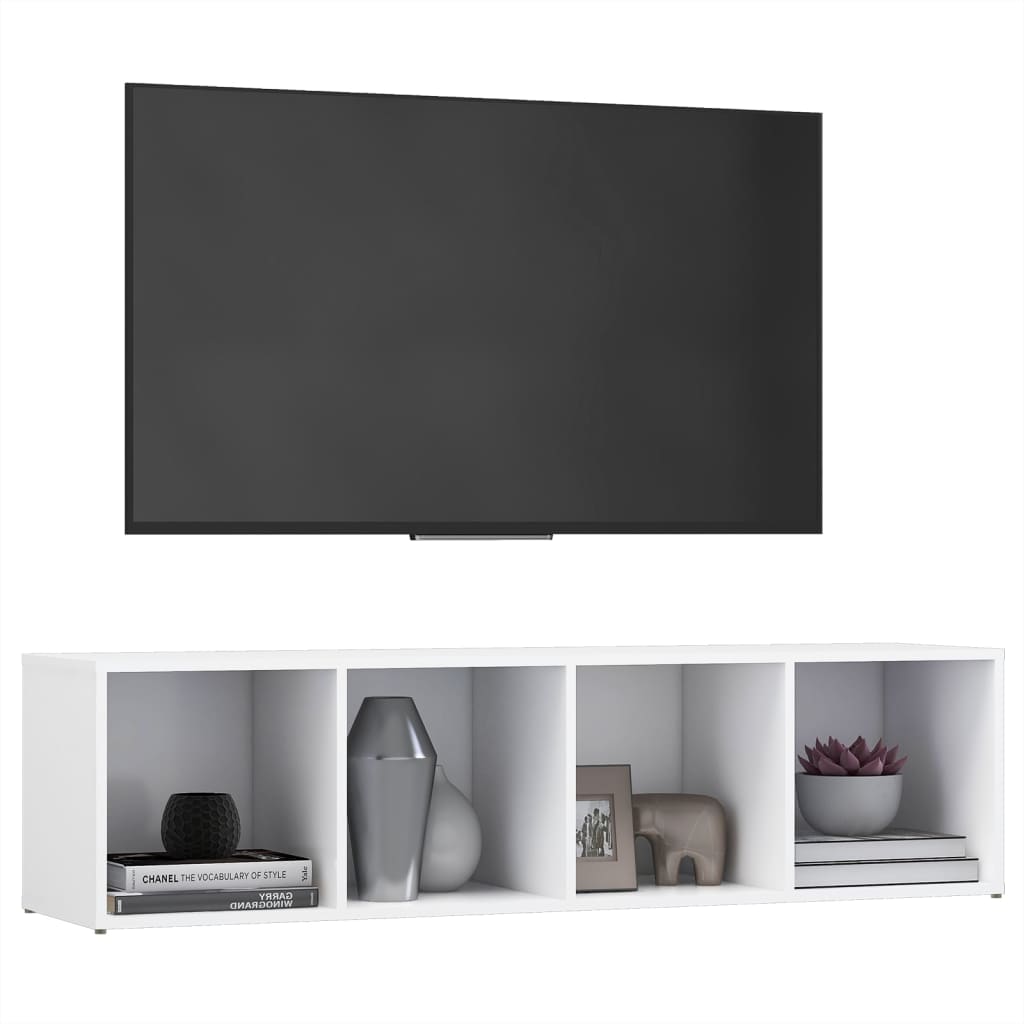 vidaXL TV skrinka, biela 142,5x35x36,5 cm, kompozitné drevo