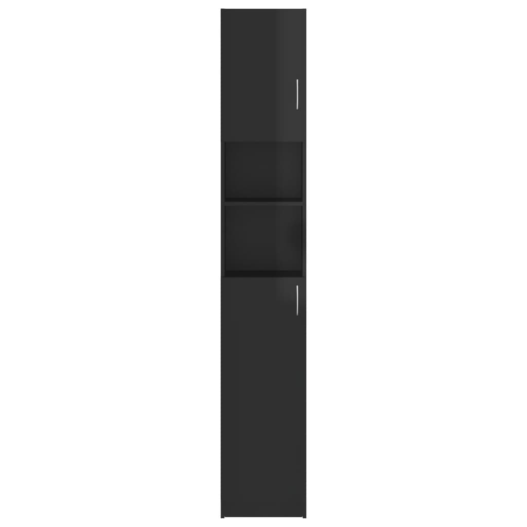 vidaXL Kúpeľňová skrinka, lesklá čierna 32x25,5x190cm kompozitné drevo