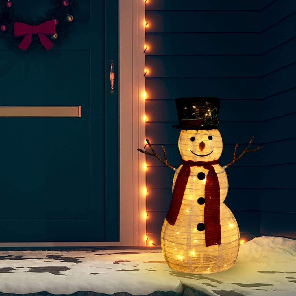 vidaXL LED vianočná dekorácia snehuliak luxusná látka 60 cm
