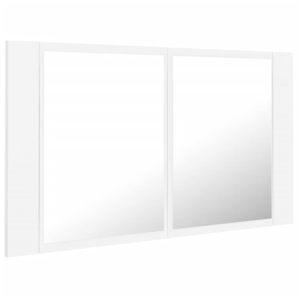 vidaXL LED kúpeľňová zrkadlová skrinka biela 80x12x45 cm akryl