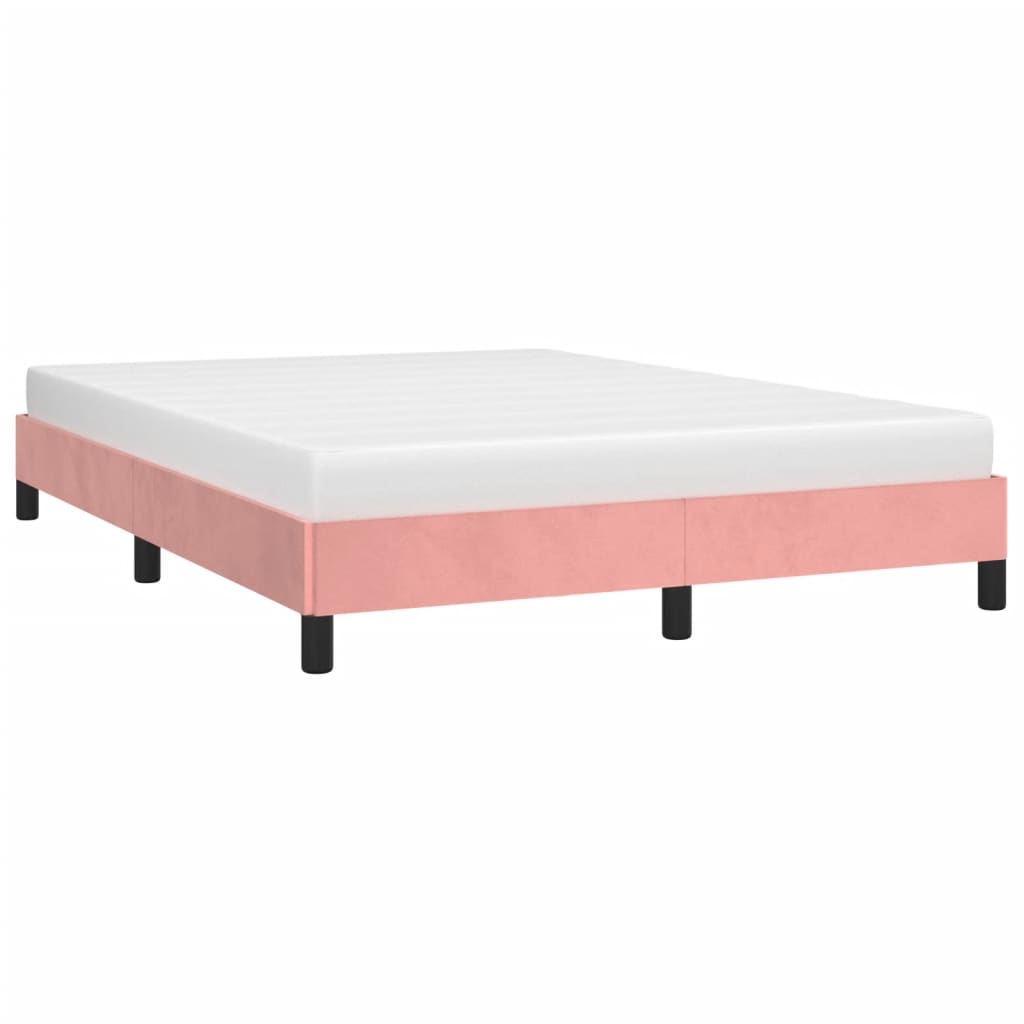 vidaXL Rám postele ružový 140x190 cm zamat