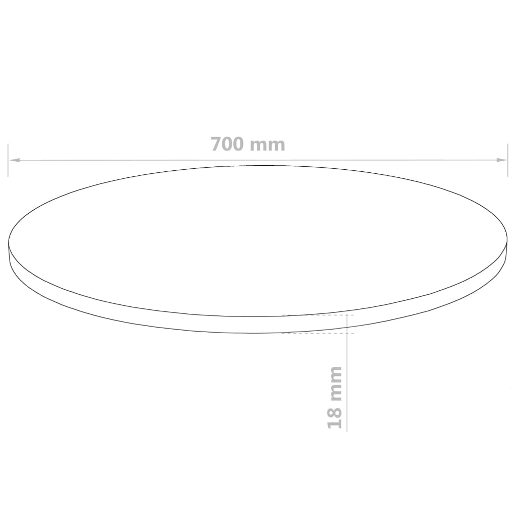 vidaXL Okrúhla stolová doska z drevovlákna 700x18 mm