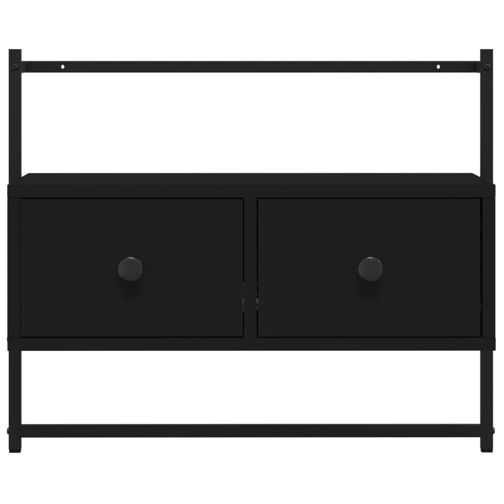 vidaXL TV skrinka nástenná čierna 60,5x30x51 cm kompozitné drevo