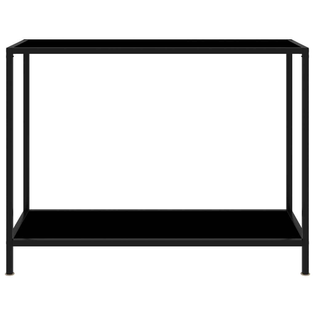 vidaXL Konzolový stolík, čierny 100x35x75 cm, tvrdené sklo