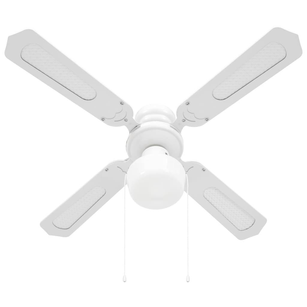 vidaXL Stropný ventilátor s osvetlením 106 cm biely