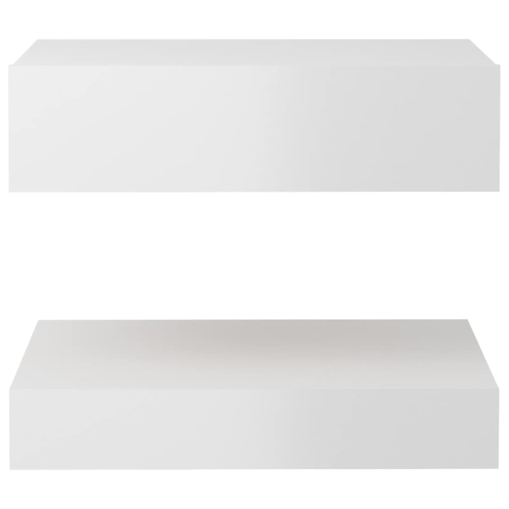 vidaXL Nočné stolíky 2 ks lesklé biele 60x35 cm drevotrieska