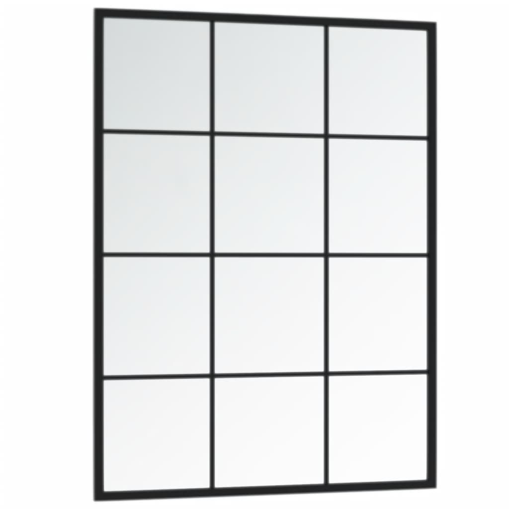 vidaXL Nástenné zrkadlo, čierne 80x60 cm, kov