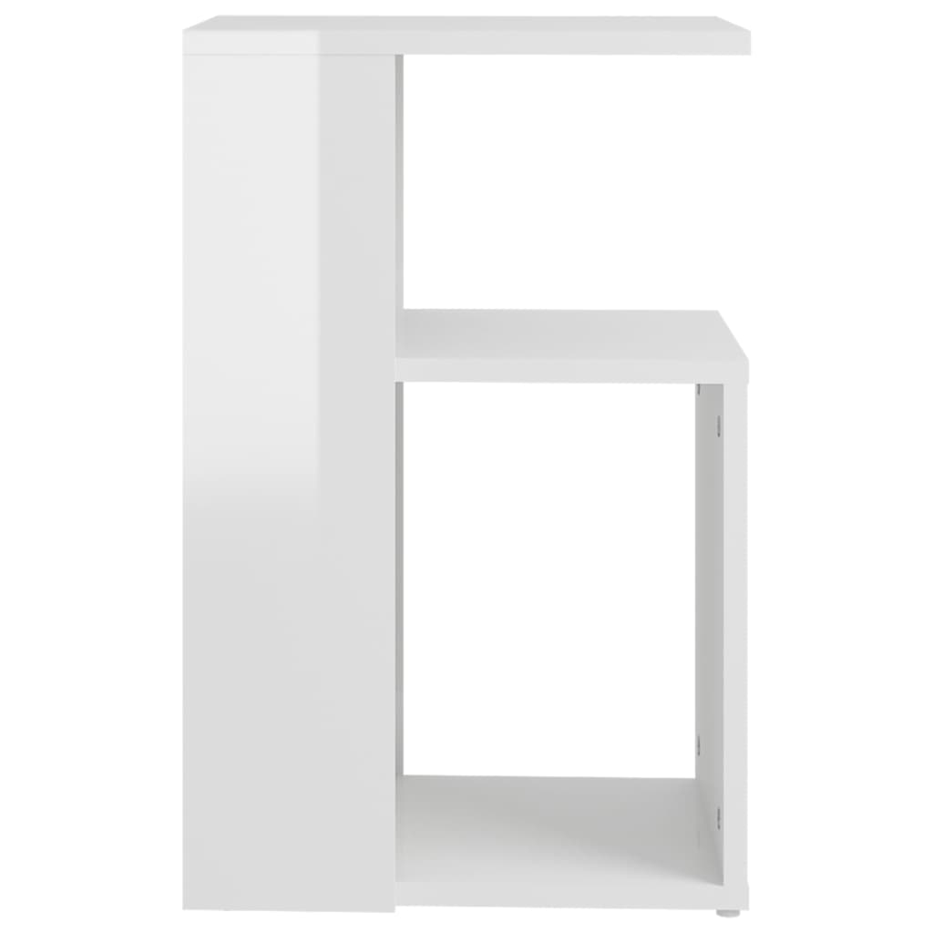vidaXL Príručný stolík, lesklý biely 36x30x56 cm, kompozitné drevo
