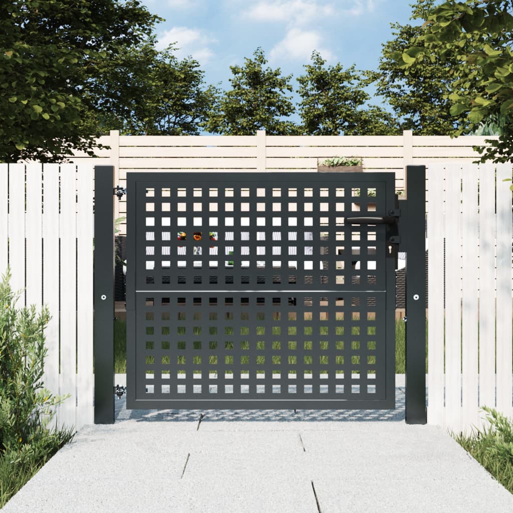 vidaXL Záhradná brána antracitová 105x125 cm oceľ