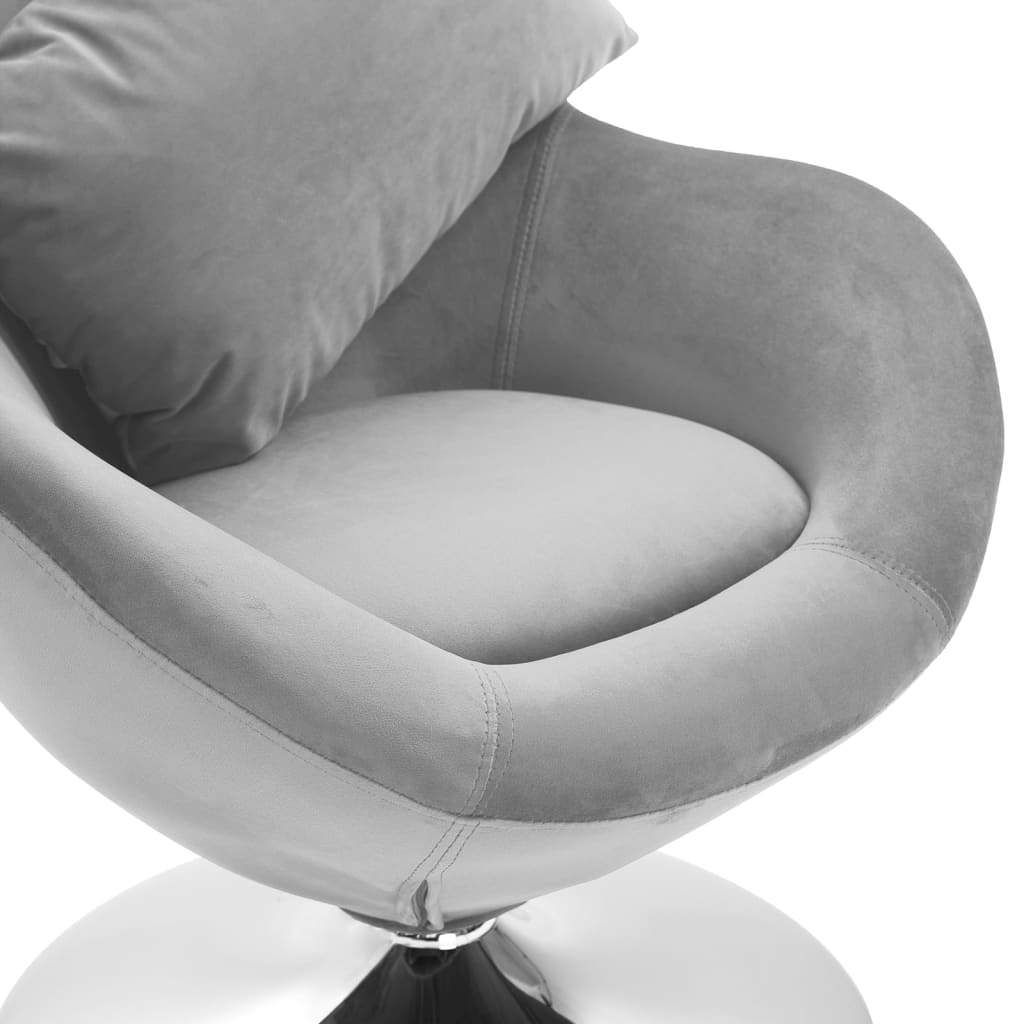 vidaXL Otočná stolička v tvare vajca s vankúšom bledosivá zamatová