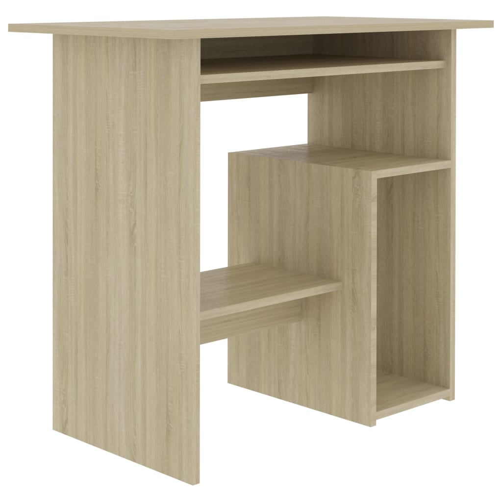 vidaXL Písací stôl, dub sonoma 80x45x74 cm, drevotrieska
