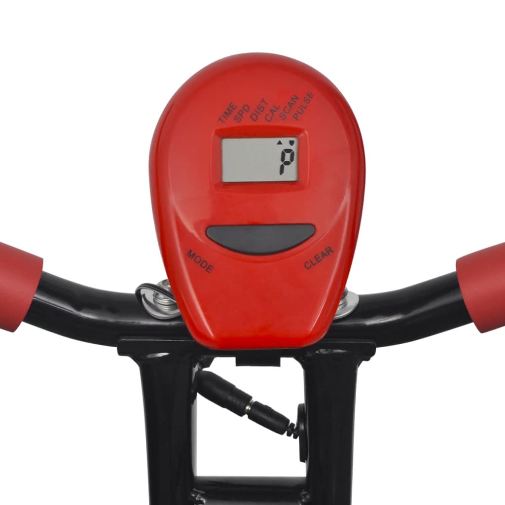 vidaXL Skladací magnetický stacionárny bicykel so záťažovým kolesom, 2.5 kg