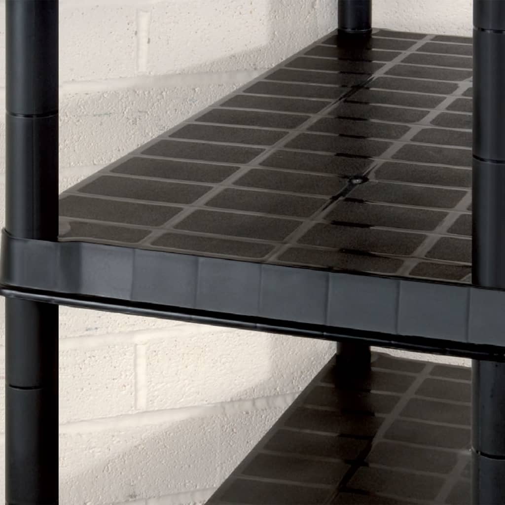 vidaXL Regál s 5 úložnými poličkami čierny 274,5x45,7x185 cm plastový