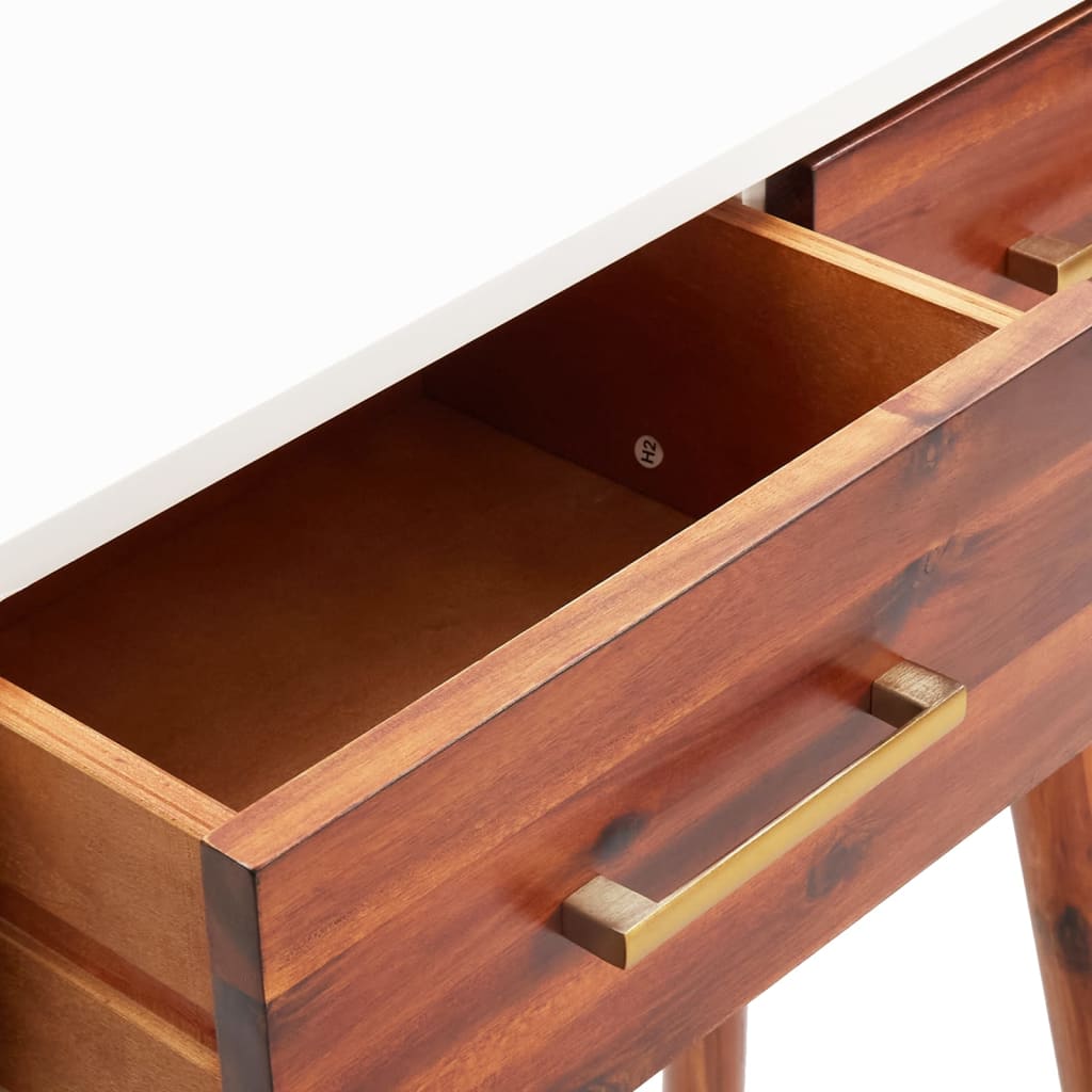 vidaXL Konzolový stolík 70x30x75 cm masívne akáciové drevo a MDF