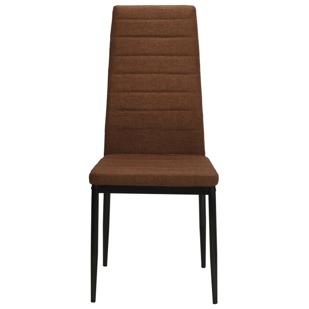 vidaXL Jedálenské stoličky 6 ks, hnedé, látka