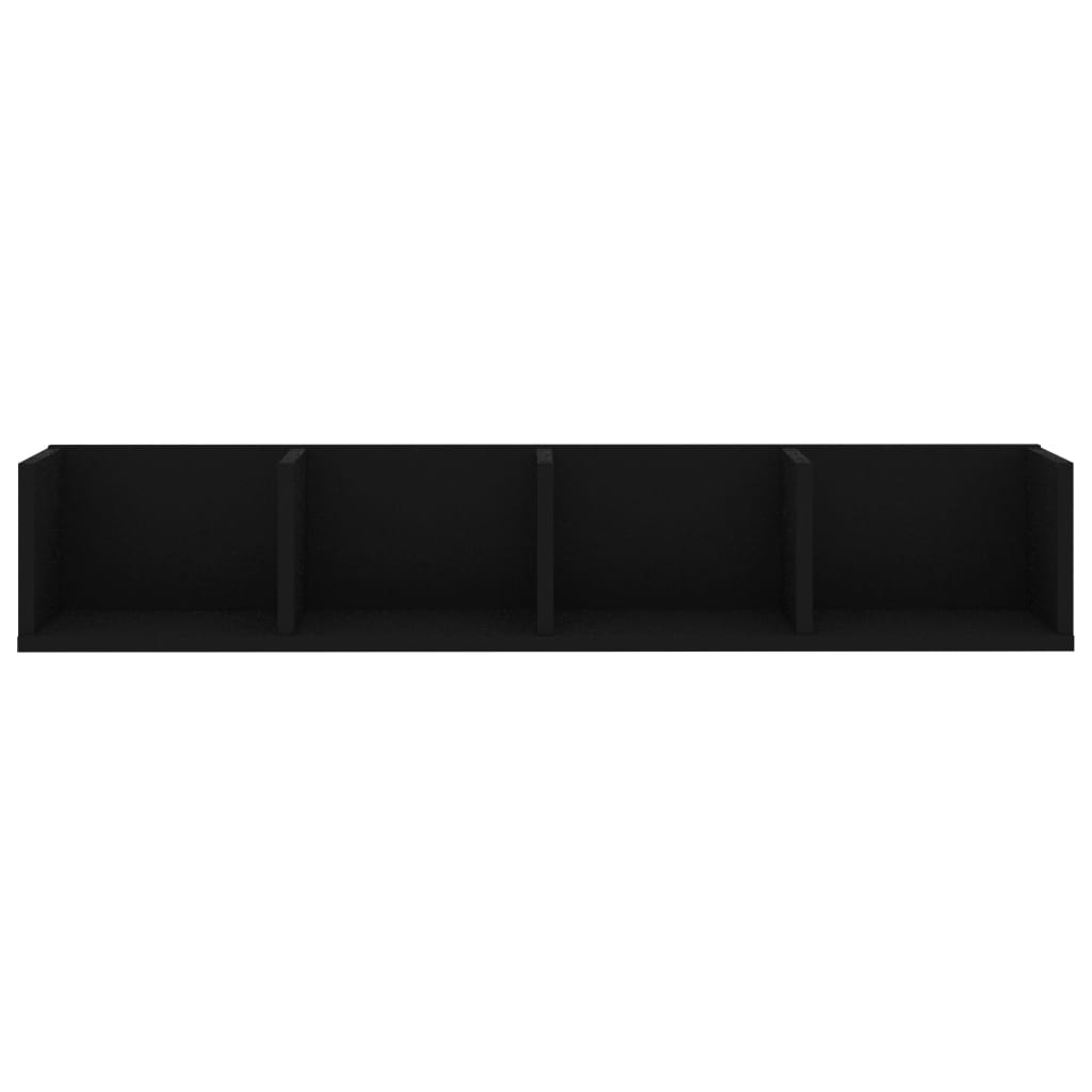 vidaXL Nástenná polica na CD, čierna 100x18x18 cm, kompozitné drevo