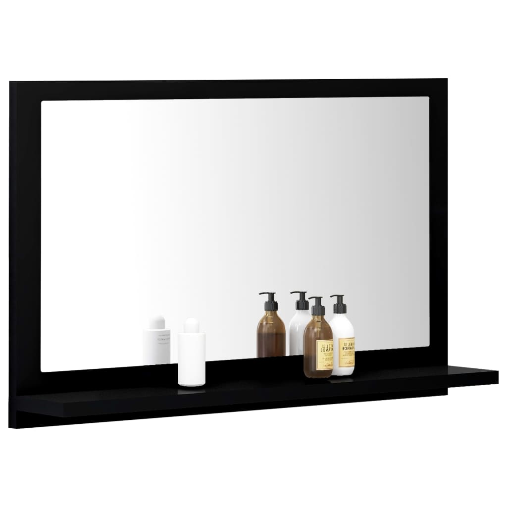 vidaXL Kúpeľňové zrkadlo, čierne 60x10,5x37 cm, kompozitné drevo