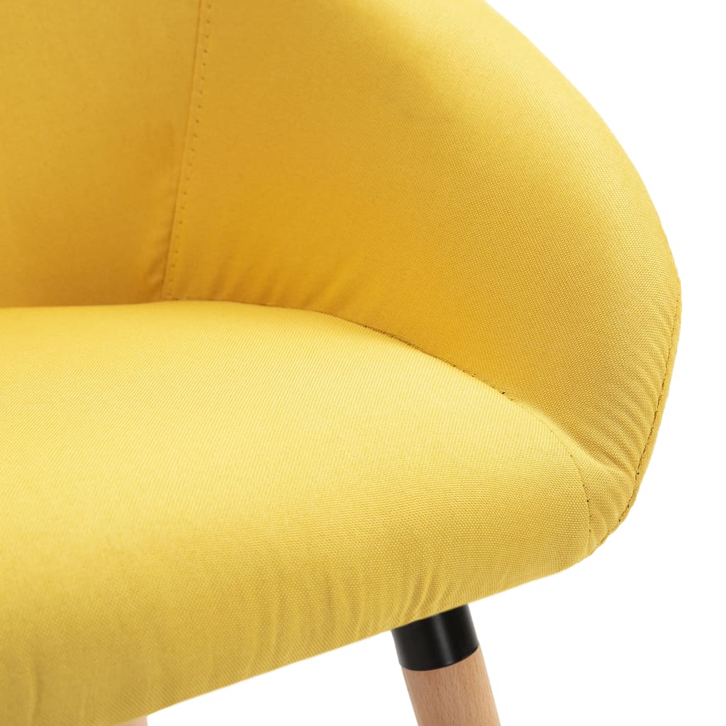 vidaXL Jedálenské stoličky 6 ks žlté látkové