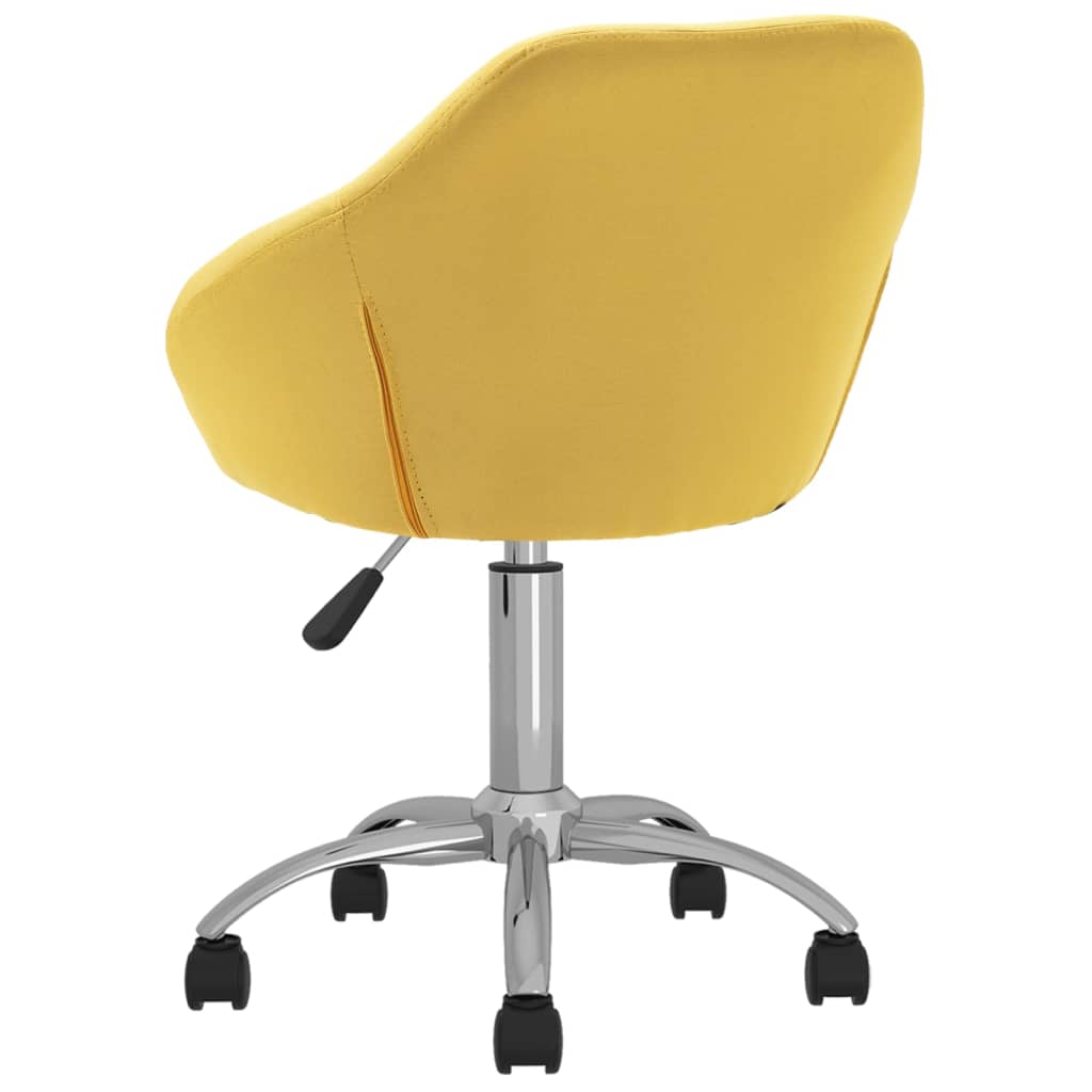 vidaXL Otočné jedálenské stoličky 2 ks žlté látkové
