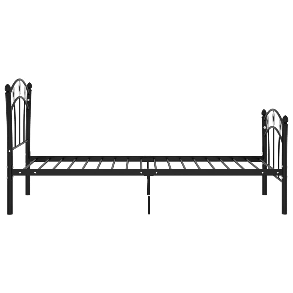 vidaXL Rám postele s futbalovým dizajnom čierny kov 90x200 cm