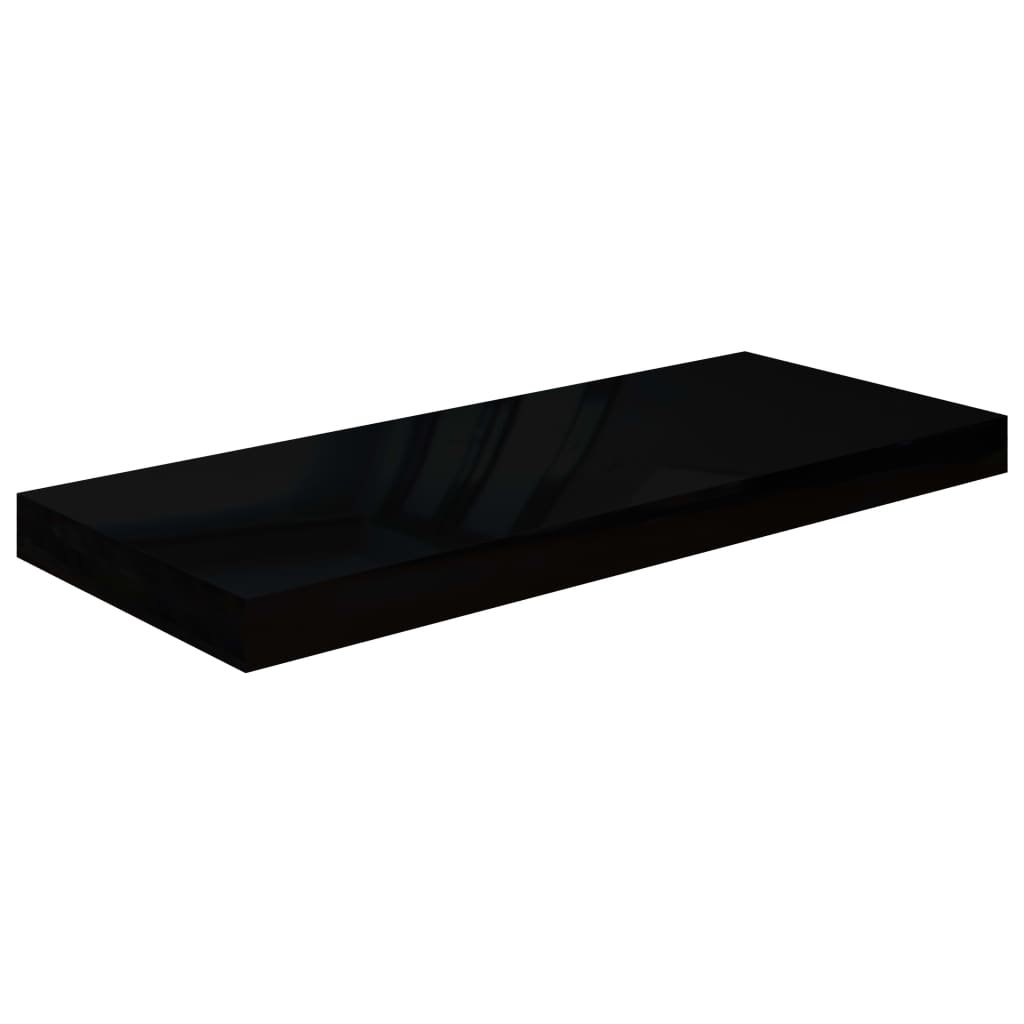 vidaXL Plávajúca nástenná polica, lesklá čierna 60x23,5x3,8 cm, MDF