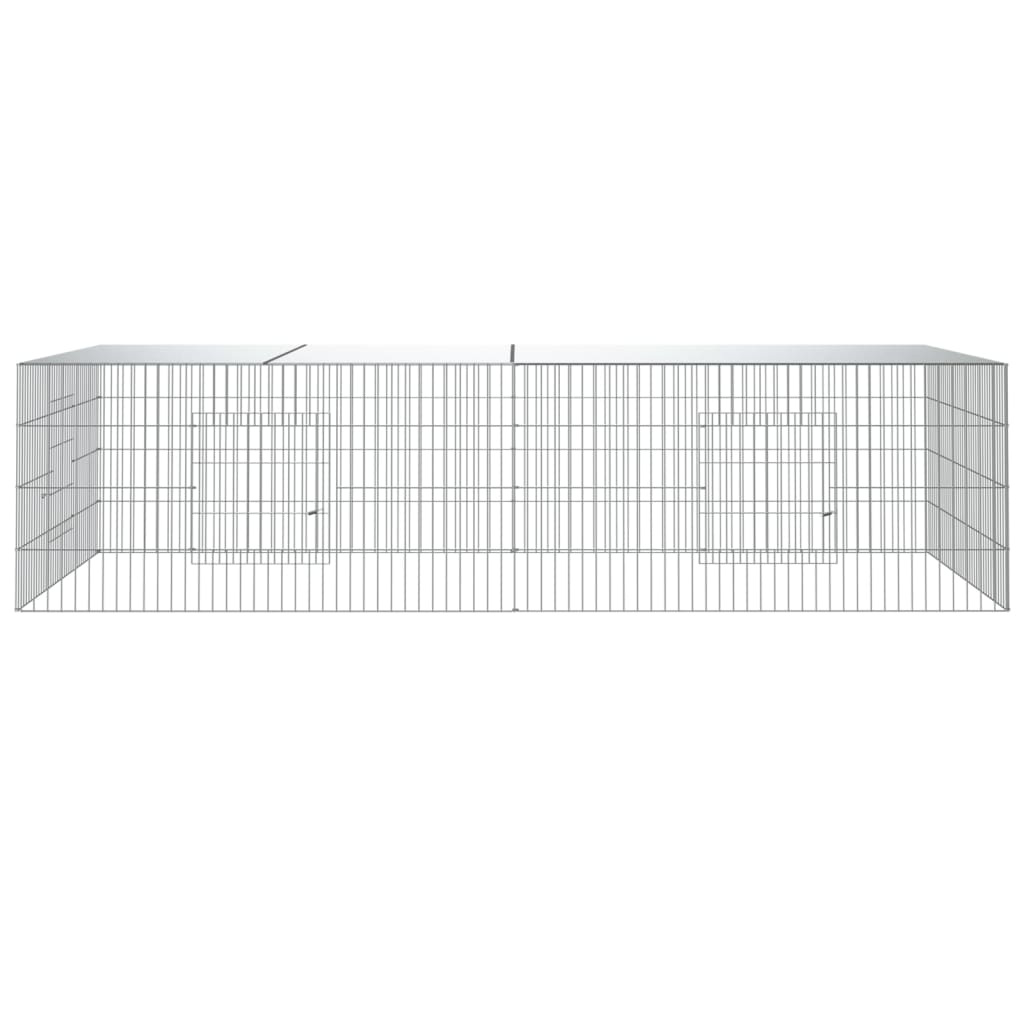 vidaXL 2-panelová klietka pre králiky 220x110x55 cm pozinkované železo