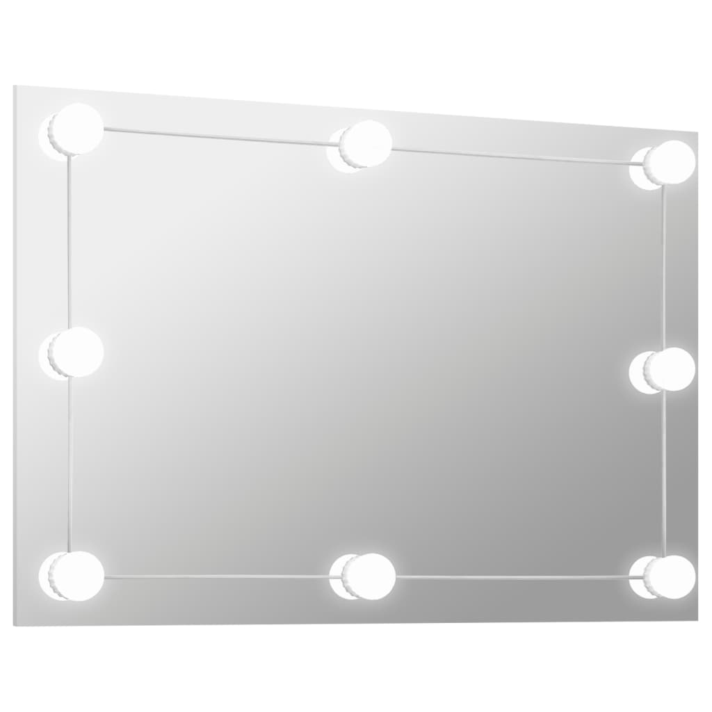 vidaXL Nástenné bezrámové zrkadlo s LED svetlami obdĺžnikové sklo