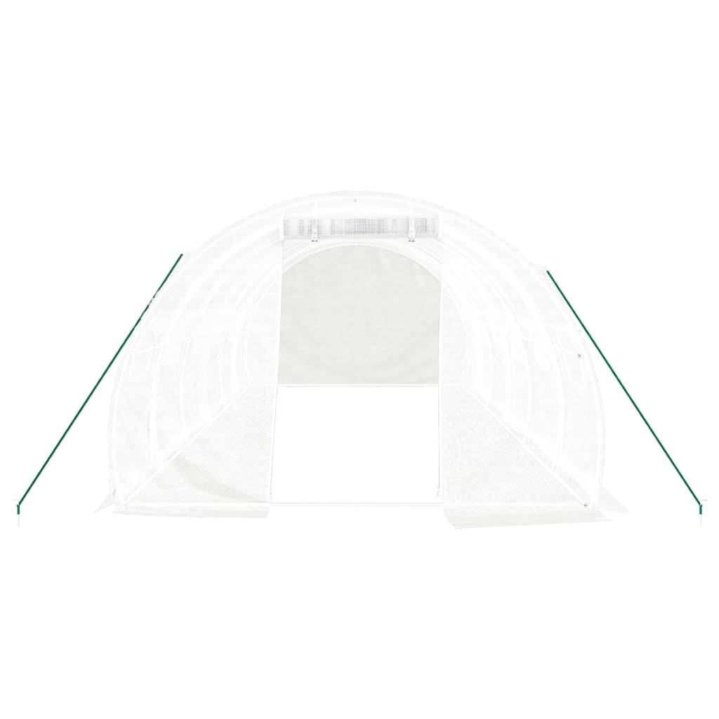 vidaXL Fóliovník s oceľovým rámom biely 18 m² 6x3x2 m