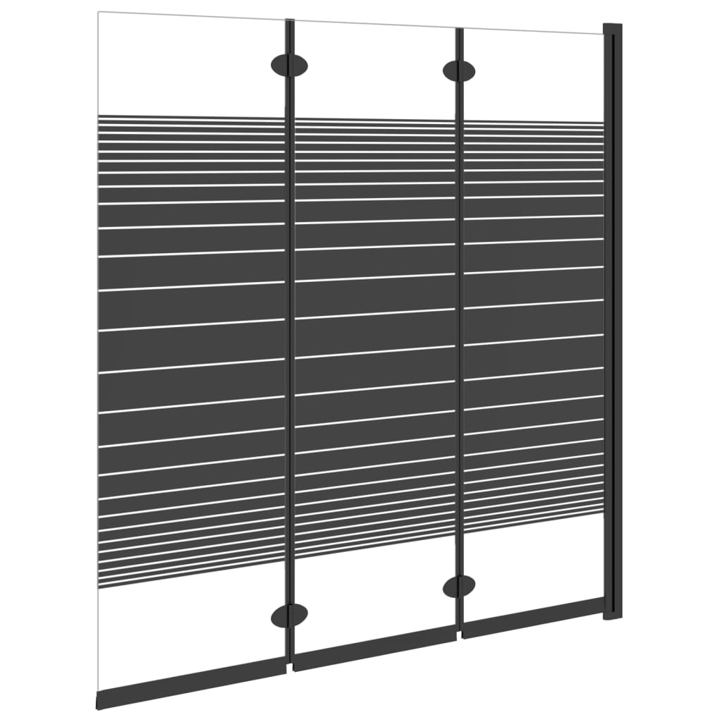 vidaXL Skladací sprchový kút 3 panely 130x130 cm ESG čierny