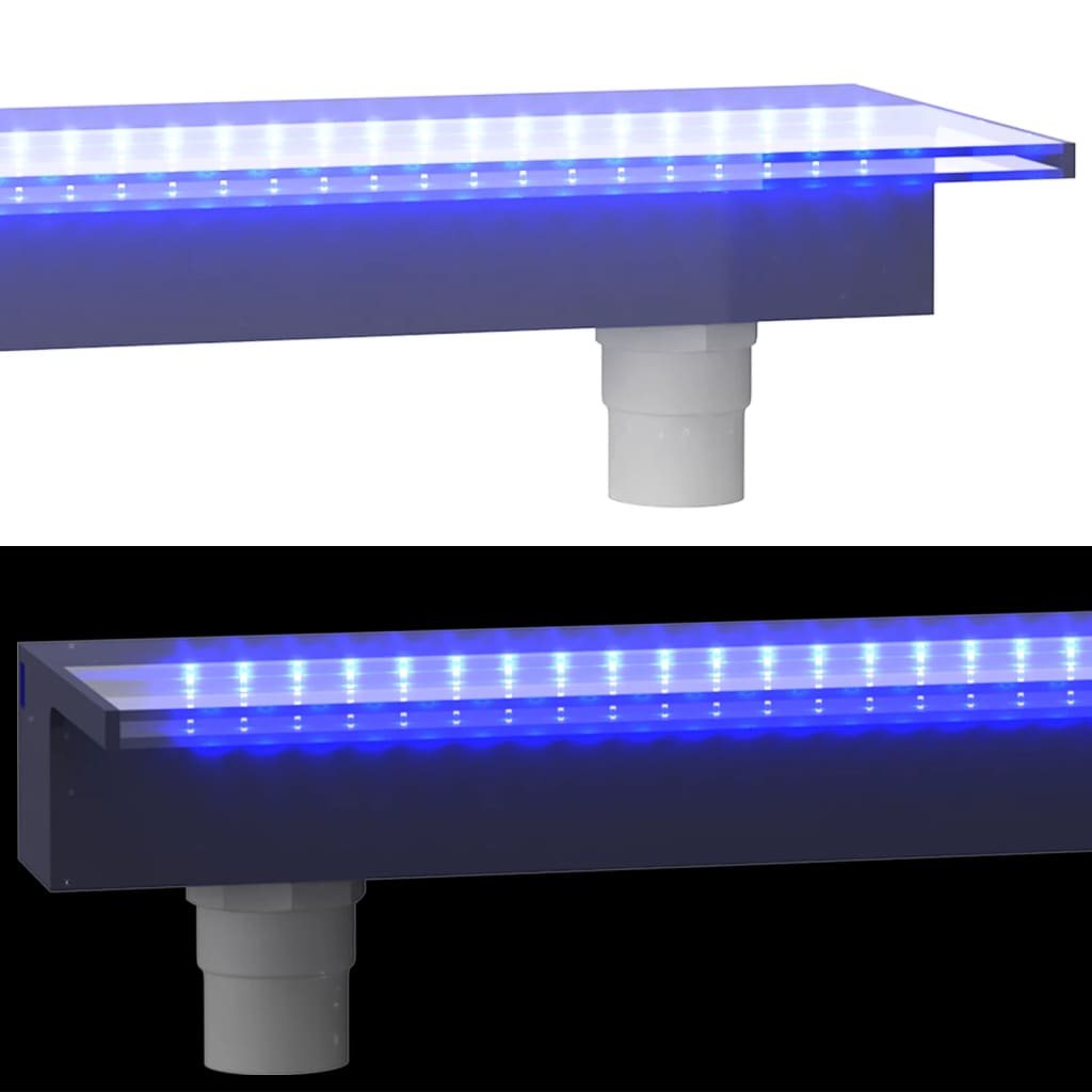 vidaXL Vodopádový prepad s RGB LED diódami akryl 90 cm