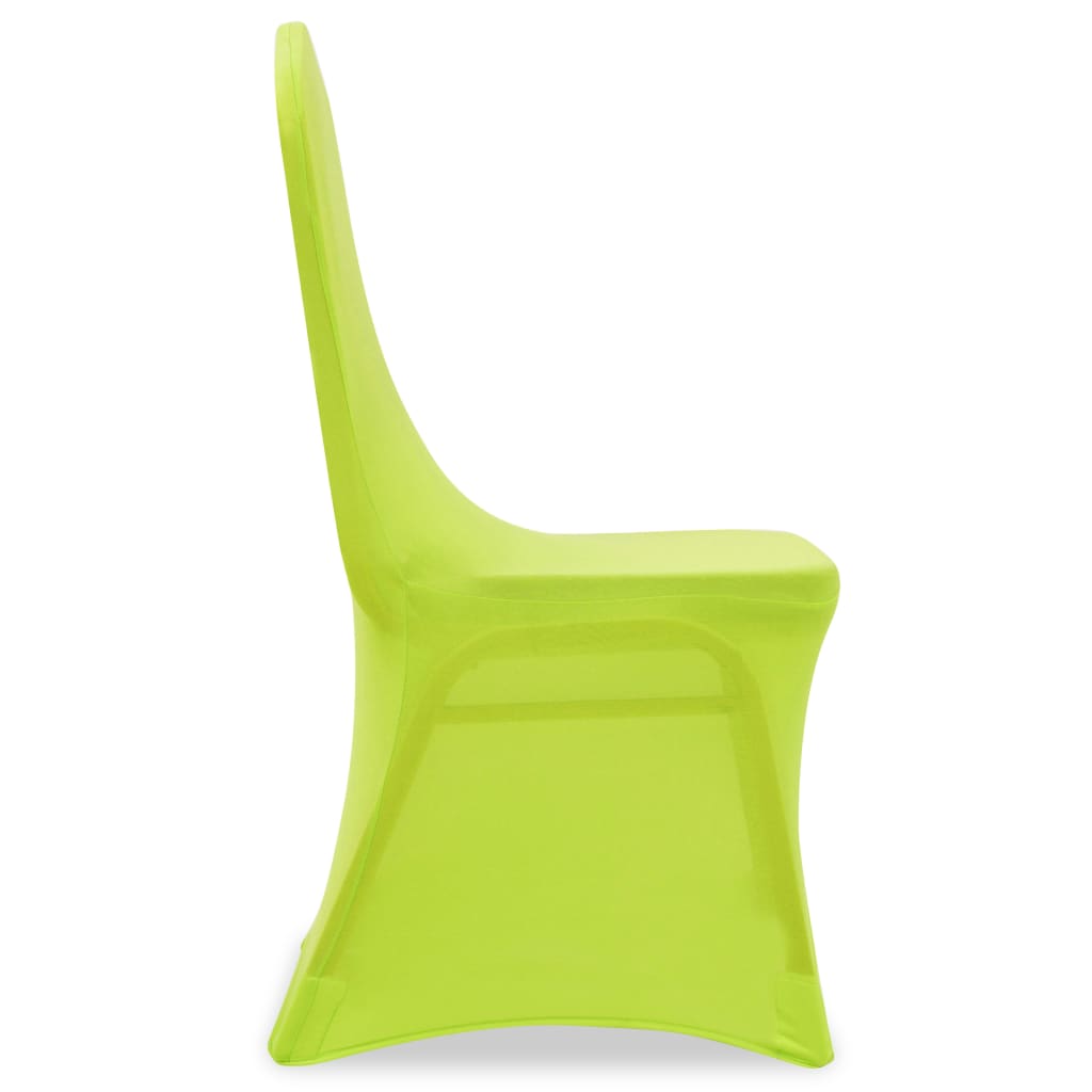 vidaXL Naťahovací návlek na stoličku, 6 ks, zelený
