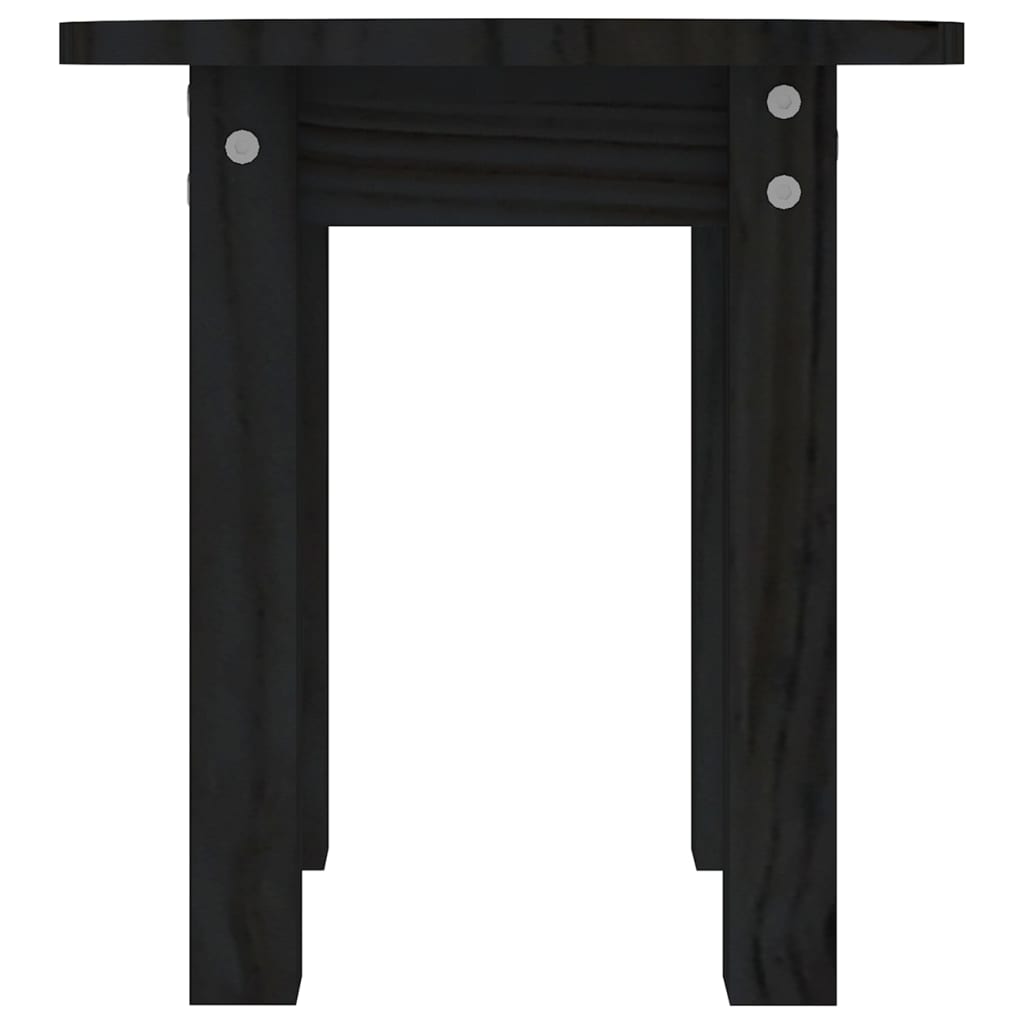 vidaXL Konferenčný stolík čierny Ø 35x35 cm borovicový masív