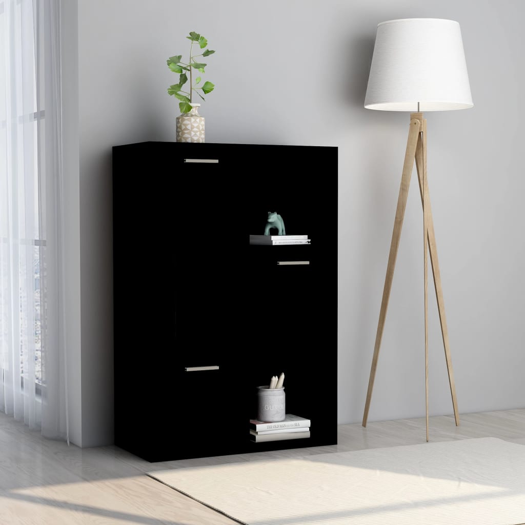 vidaXL Úložná skrinka, čierna 60x29,5x90 cm, kompozitné drevo