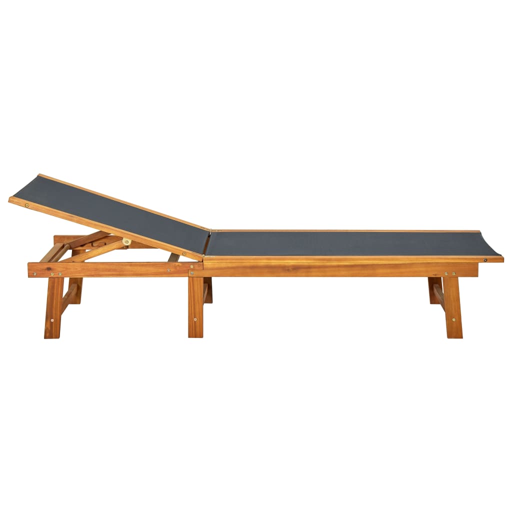 vidaXL Záhradné ležadlo so stolíkom, akáciový masív a textilén