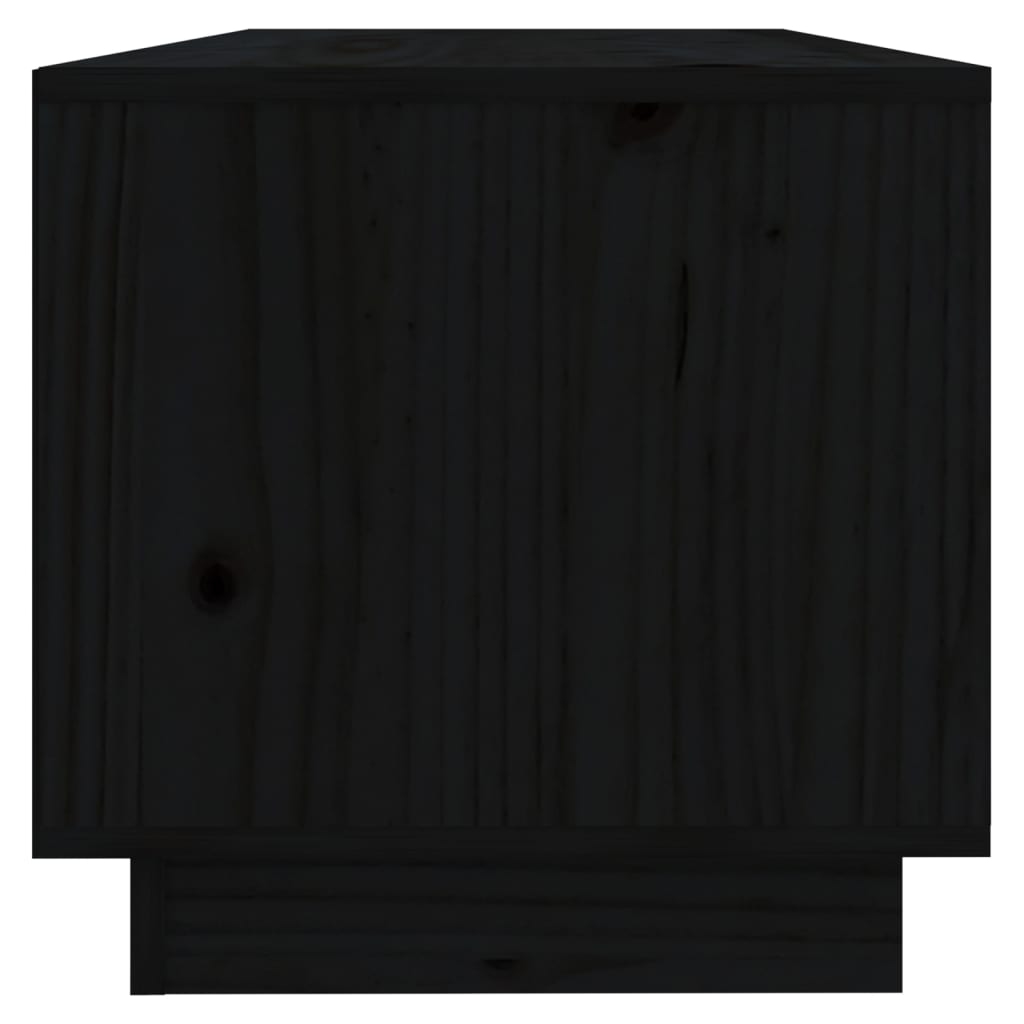 vidaXL TV skrinka čierna 90x35x35 cm masívna borovica