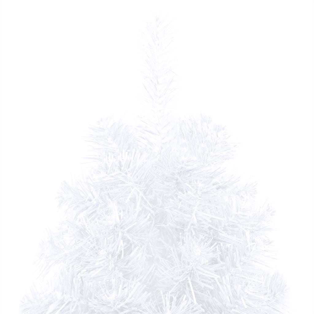vidaXL Osvetlený umelý polovičný vianočný stromček+stojan 210 cm, PVC