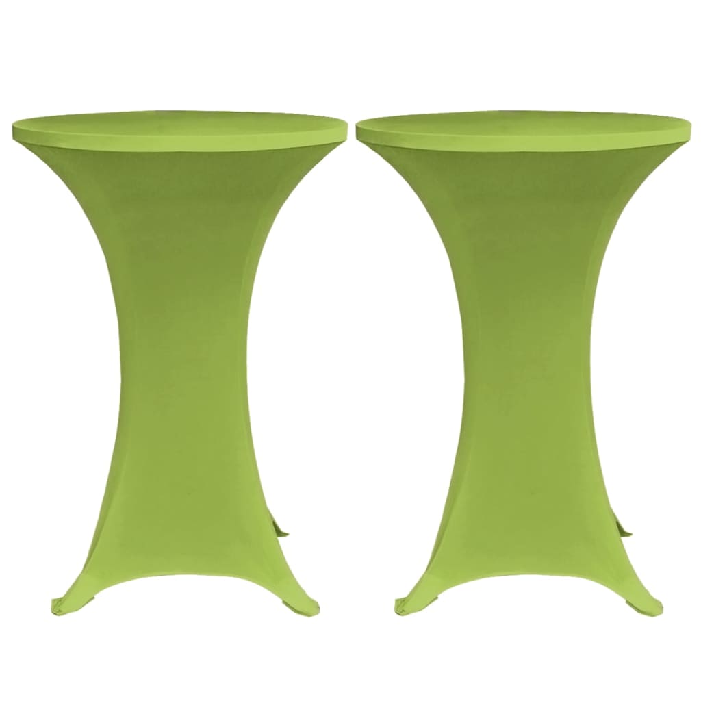 vidaXL Naťahovací návlek na stôl, 2 ks, 80 cm, zelený