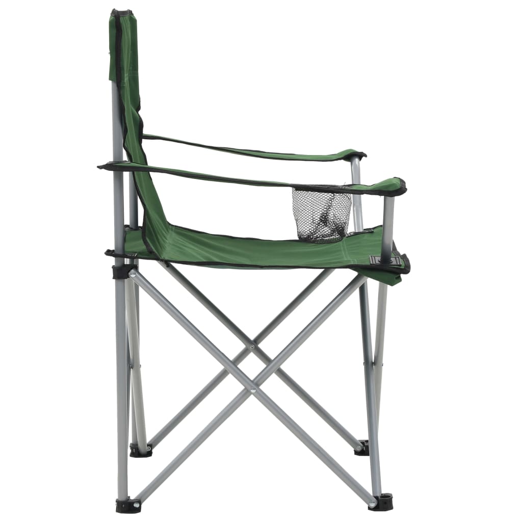 vidaXL 3-dielna súprava kempingového stola a stoličiek zelená