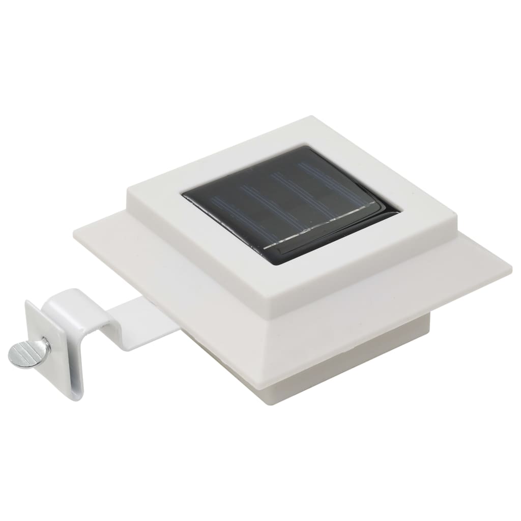 vidaXL Vonkajšie solárne svietidlá 6 ks biele 12 cm LED štvorcové