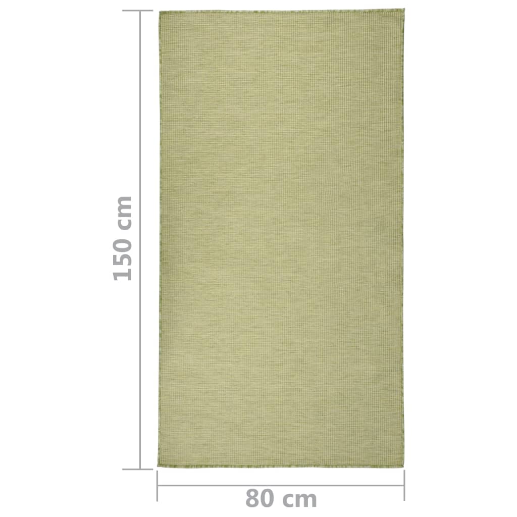 vidaXL Vonkajší koberec s plochým tkaním 80x150 cm zelený