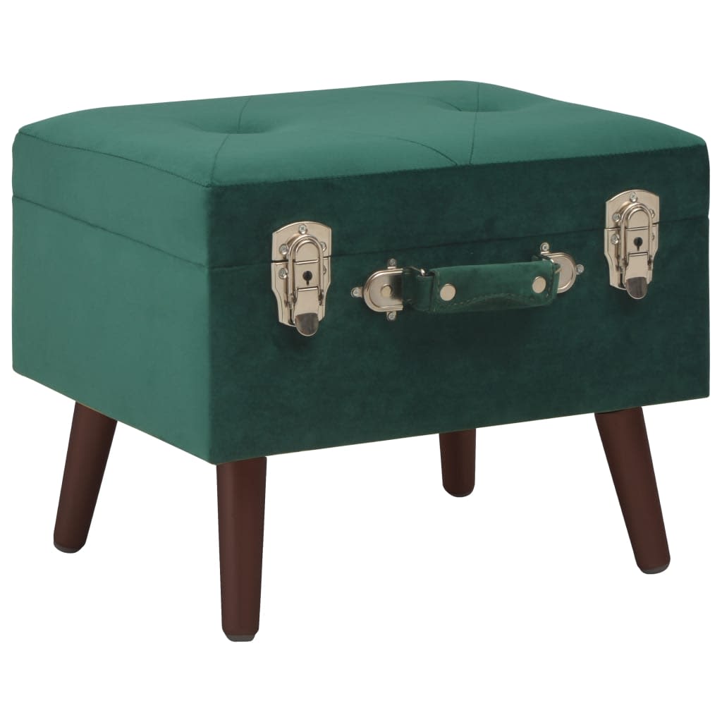 vidaXL Úložná stolička 40 cm zelená zamatová