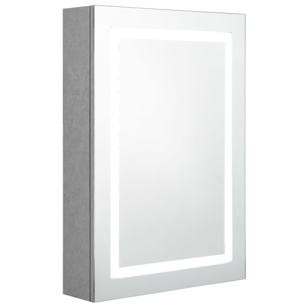vidaXL LED kúpeľňová zrkadlová skrinka betónovo-sivá 50x13x70 cm