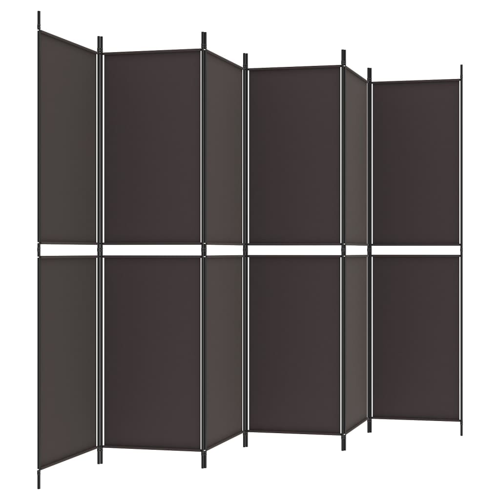 vidaXL 6-panelový paraván hnedá 300x200 cm látkový