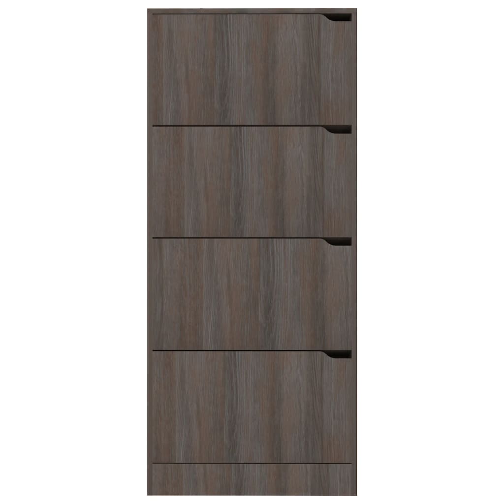 vidaXL Botník so 4 dvierkami sivý dub sonoma 59x24x136 cm drevotrieska