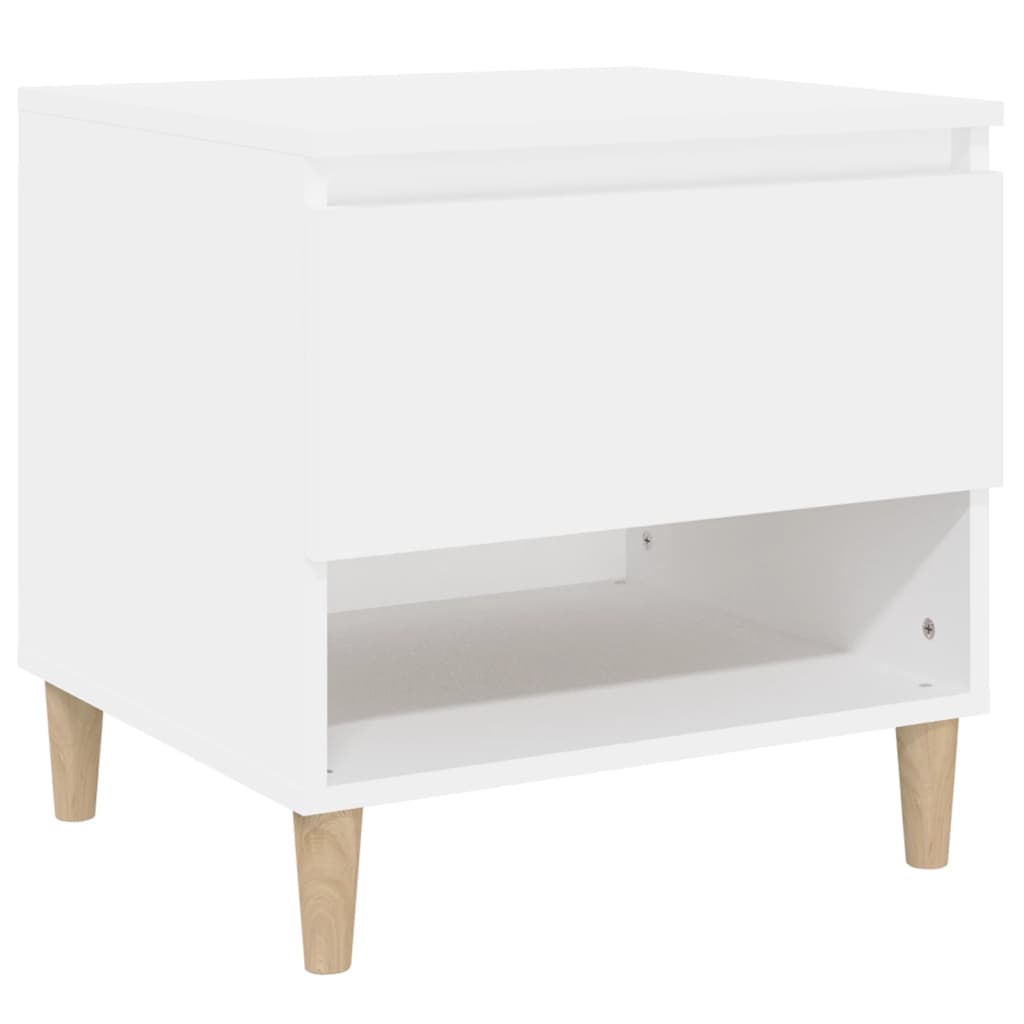 vidaXL Nočný stolík biely 50x46x50 cm spracované drevo